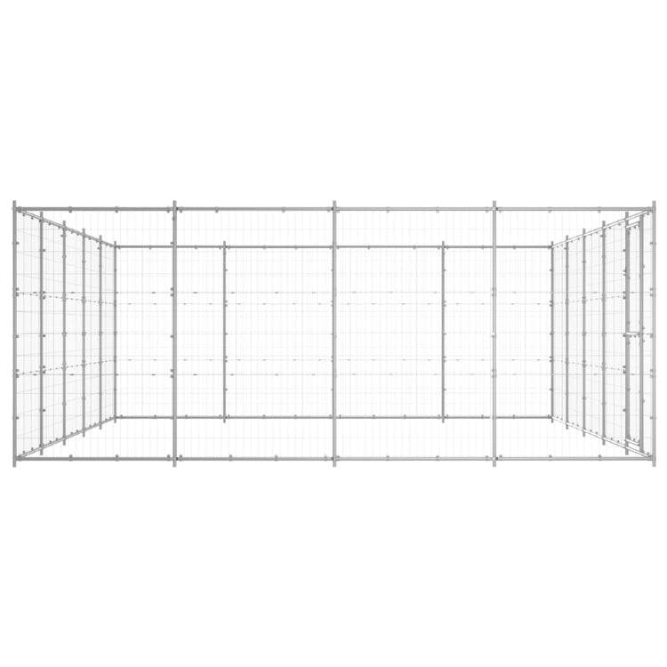 VidaXL Hondenkennel 24,2 m² gegalvaniseerd staal