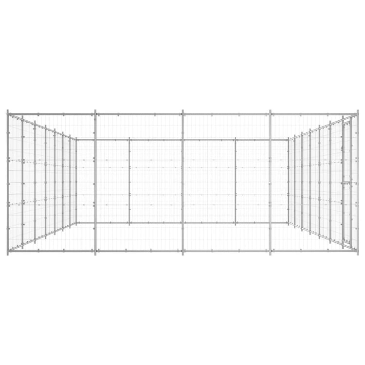 VidaXL Hondenkennel 33,88 m² gegalvaniseerd staal