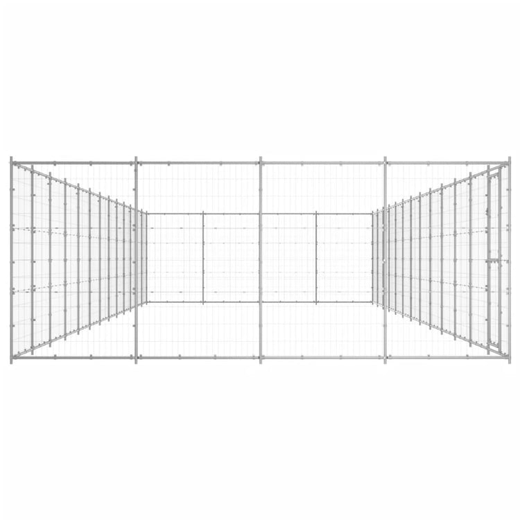 VidaXL Hondenkennel 53,24 m² gegalvaniseerd staal