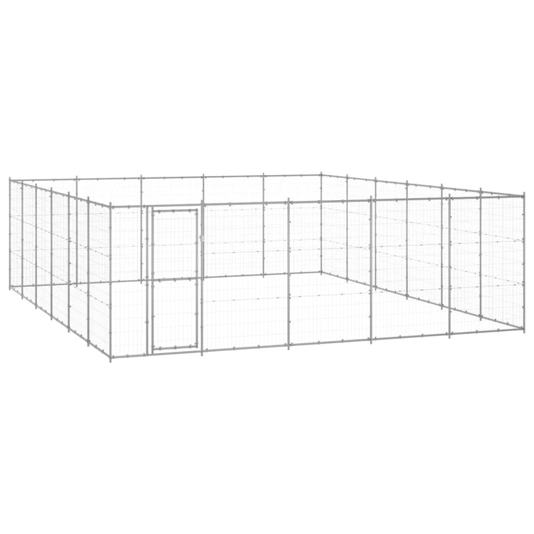 VidaXL Hondenkennel 36,3 m² gegalvaniseerd staal