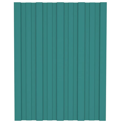 VidaXL Dakpanelen 12 st 60x45 cm gegalvaniseerd staal groen
