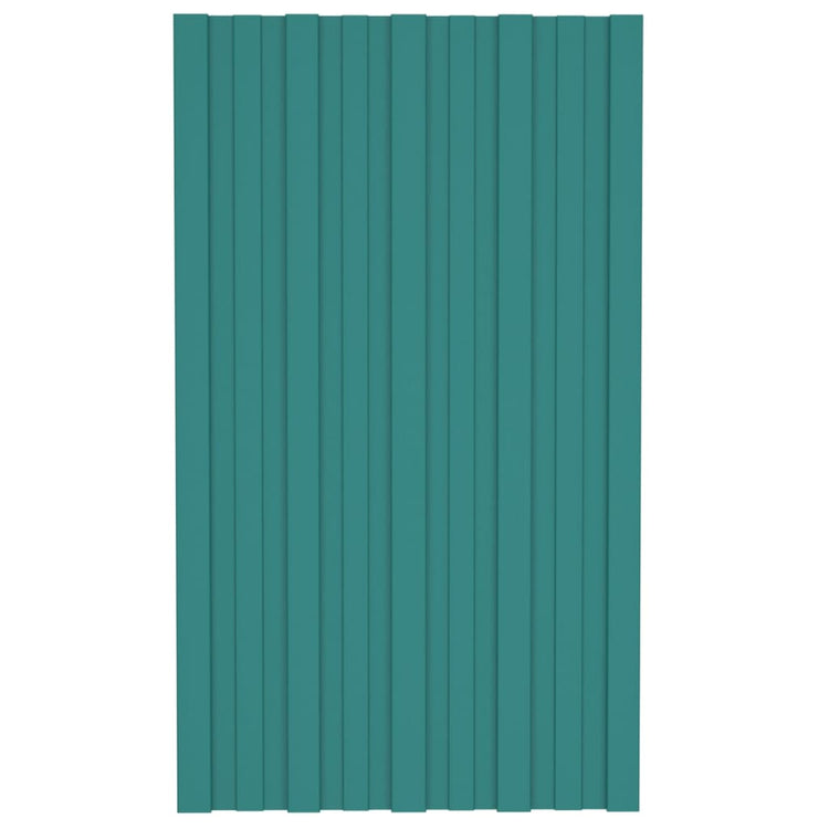 VidaXL Dakpanelen 12 st 80x45 cm gegalvaniseerd staal groen