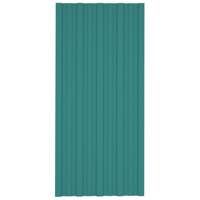 VidaXL Dakpanelen 12 st 100x45 cm gegalvaniseerd staal groen