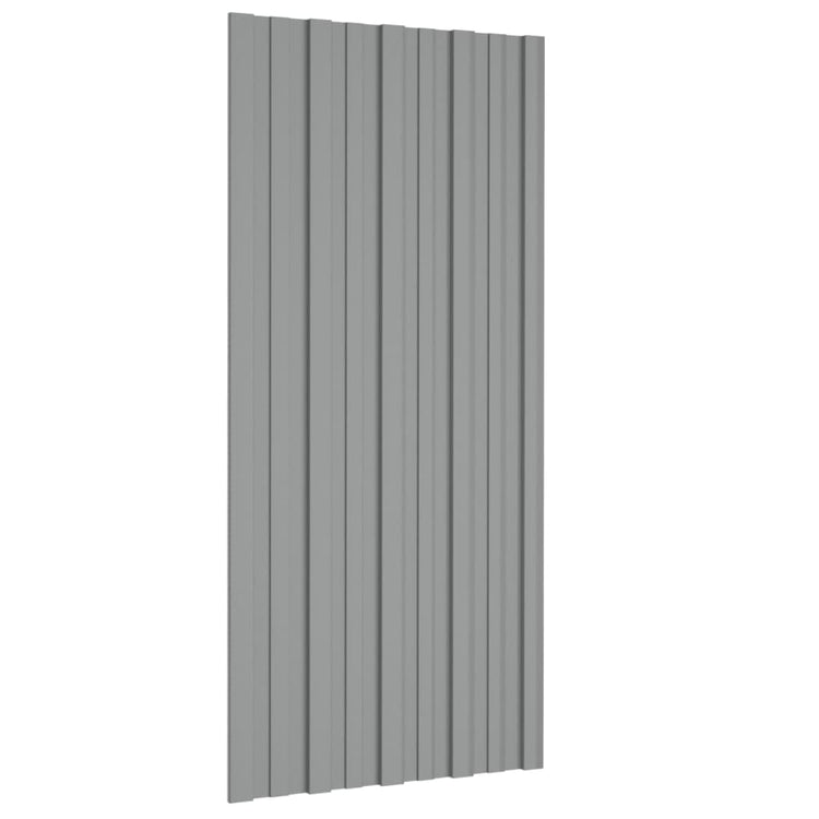 Vidaxl dakpanelen 12 st 100x45 cm gegalvaniseerd staal grijs