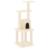 Vidaxl kattenkrabpaal met sisal krabpalen 105 cm crèmekleurig - afbeelding 2