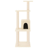 Vidaxl kattenkrabpaal met sisal krabpalen 105 cm crèmekleurig - afbeelding 3