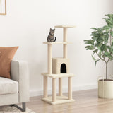 Vidaxl kattenkrabpaal met sisal krabpalen 105 cm crèmekleurig - afbeelding 1