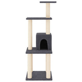 Vidaxl kattenkrabpaal met sisal krabpalen 105 cm donkergrijs - afbeelding 3