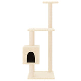 Vidaxl kattenkrabpaal met sisal krabpalen 104 cm crèmekleurig - afbeelding 3