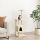 Vidaxl kattenkrabpaal met sisal krabpalen 104 cm crèmekleurig - afbeelding 1