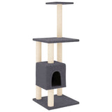 Vidaxl kattenkrabpaal met sisal krabpalen 104 cm donkergrijs - afbeelding 2