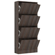 VidaXL Schoenenkast met 4 deuren 59x24x136 cm bewerkt hout grijs eiken - afbeelding 2