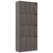 VidaXL Schoenenkast met 4 deuren 59x24x136 cm bewerkt hout grijs eiken - afbeelding 3