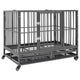 Vidaxl hondenbench met wielen 92x62x76 cm staal