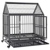 Vidaxl hondenbench met wielen en dak 92x62x106 cm staal