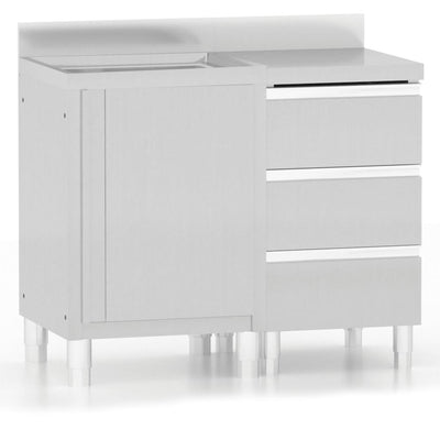 VidaXL Keukenkasten commercieel 2 st roestvrij staal