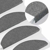 Vidaxl trapmatten zelfklevend 15 st 65x22,5x3,5 cm grijs - afbeelding 1
