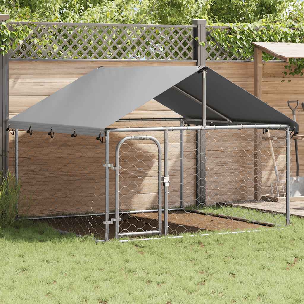 Vidaxl hondenkennel voor buiten met dak 200x200x150 cm