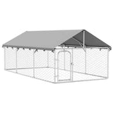 Vidaxl hondenkennel voor buiten met dak 400x200x150 cm - afbeelding 2