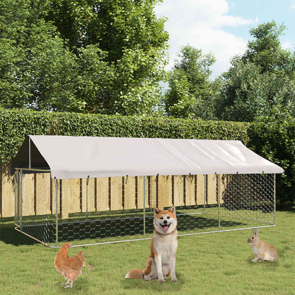 Vidaxl hondenkennel voor buiten met dak 400x200x150 cm