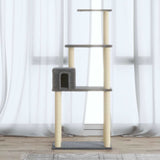Vidaxl kattenkrabpaal met sisal krabpalen 147 cm lichtgrijs - afbeelding 1