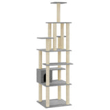 Vidaxl kattenkrabpaal met sisal krabpalen 183 cm lichtgrijs - afbeelding 2