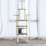 Vidaxl kattenkrabpaal met sisal krabpalen 183 cm lichtgrijs - afbeelding 1