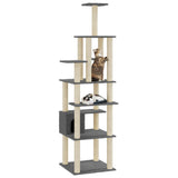 Vidaxl kattenkrabpaal met sisal krabpalen 183 cm donkergrijs - afbeelding 3