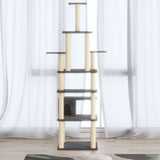 Vidaxl kattenkrabpaal met sisal krabpalen 183 cm donkergrijs - afbeelding 1