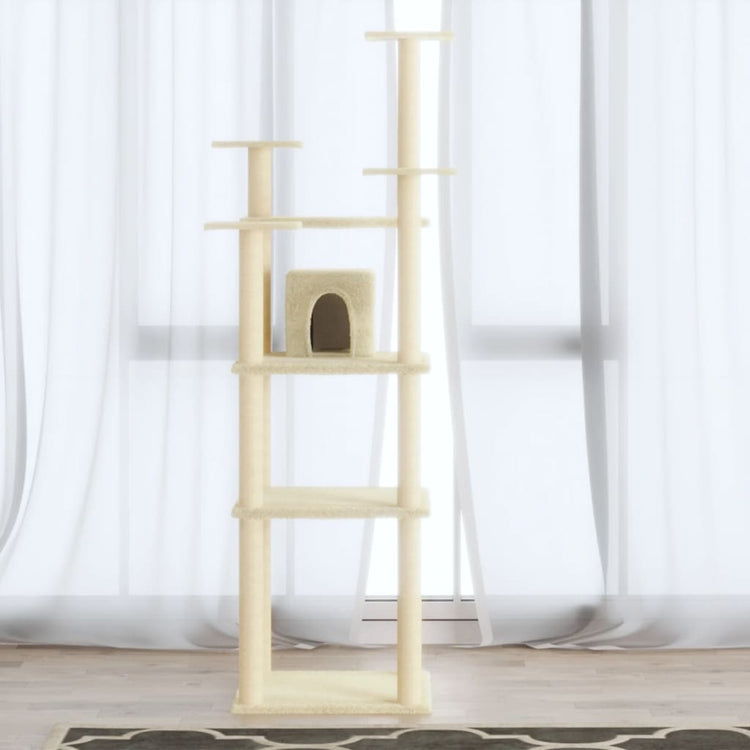 VidaXL Kattenmeubel met sisal krabpalen 171 cm crèmekleurig