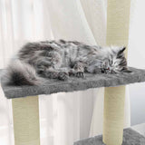 Vidaxl kattenmeubel met sisal krabpalen 155 cm lichtgrijs - afbeelding 3