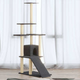 Vidaxl kattenmeubel met sisal krabpalen 155 cm donkergrijs - afbeelding 1