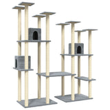 Vidaxl kattenmeubel met sisal krabpalen 174 cm lichtgrijs - afbeelding 2
