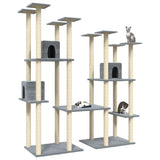 Vidaxl kattenmeubel met sisal krabpalen 174 cm lichtgrijs - afbeelding 3