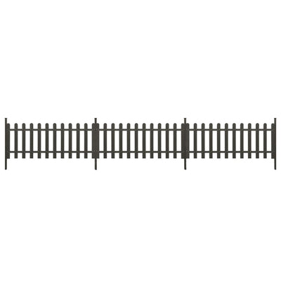 Vidaxl hek met palen 3 st 614x80 cm hkc