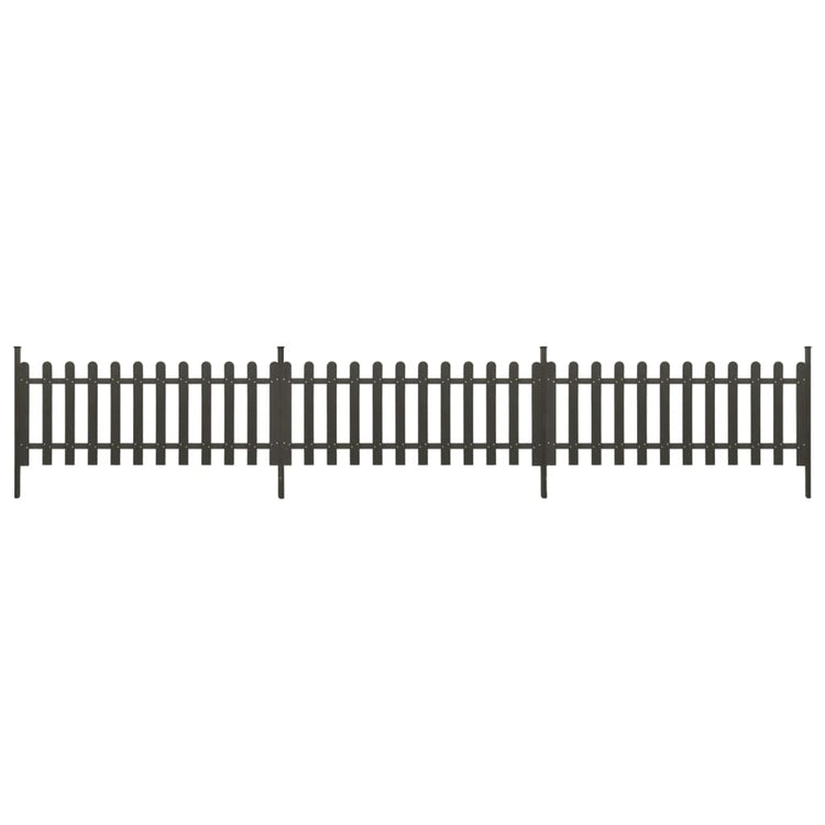Vidaxl hek met palen 3 st 614x80 cm hkc