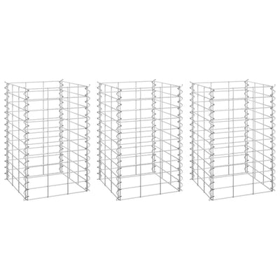 Vidaxl gabion plantenbakken 3 st verhoogd 30x30x50 cm ijzer