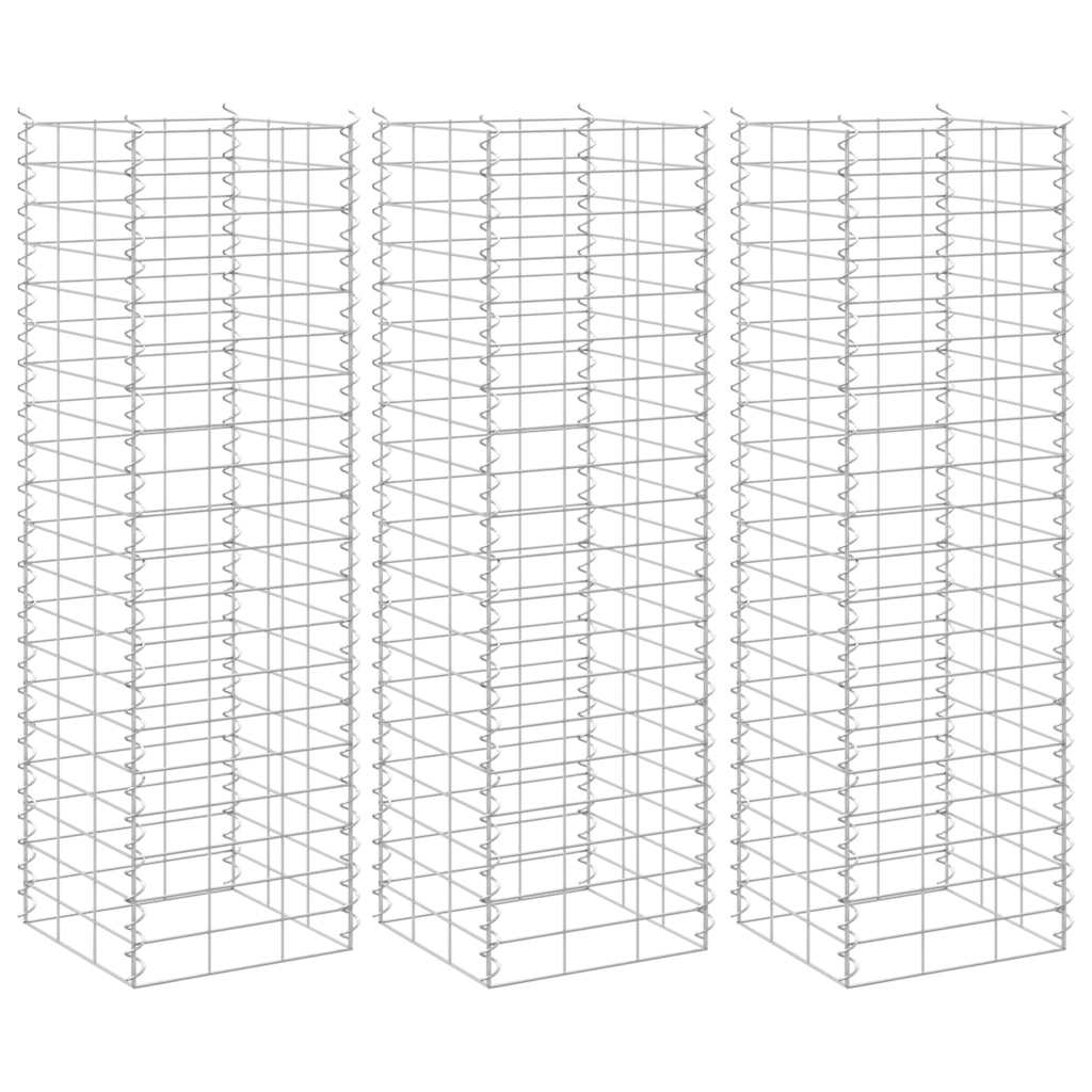 Vidaxl schanskorf plantenbakken 3 st verhoogd 30x30x100 cm ijzer
