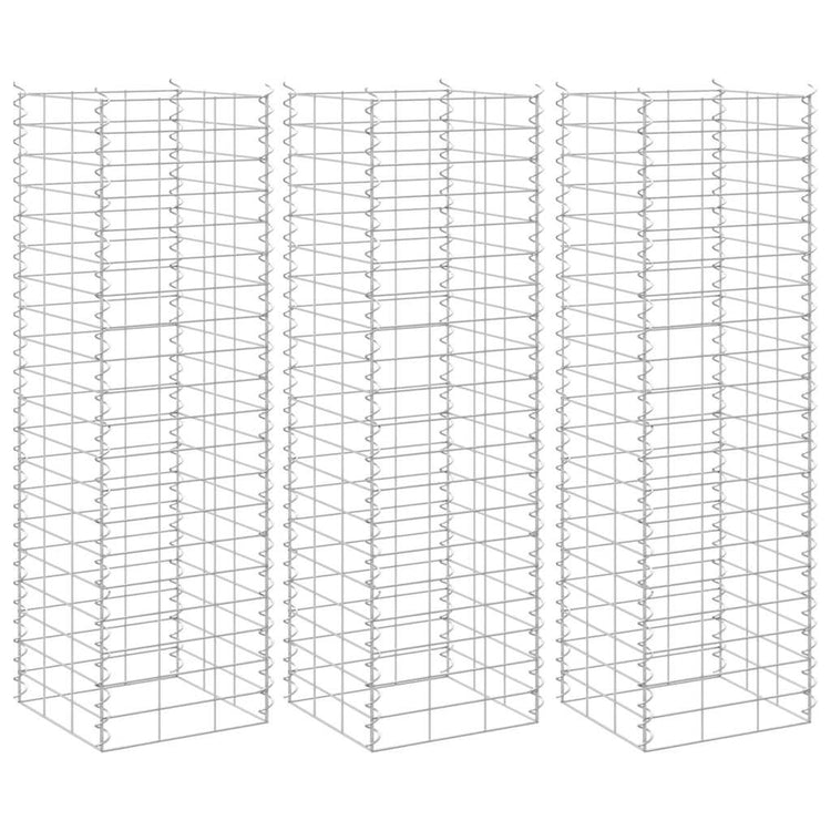 Vidaxl schanskorf plantenbakken 3 st verhoogd 30x30x100 cm ijzer