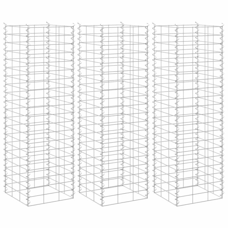 Vidaxl schanskorf plantenbakken 3 st verhoogd 30x30x100 cm ijzer
