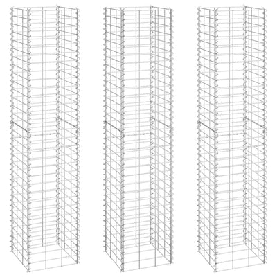 Vidaxl schanskorf plantenbakken 3 st verhoogd 30x30x150 cm ijzer
