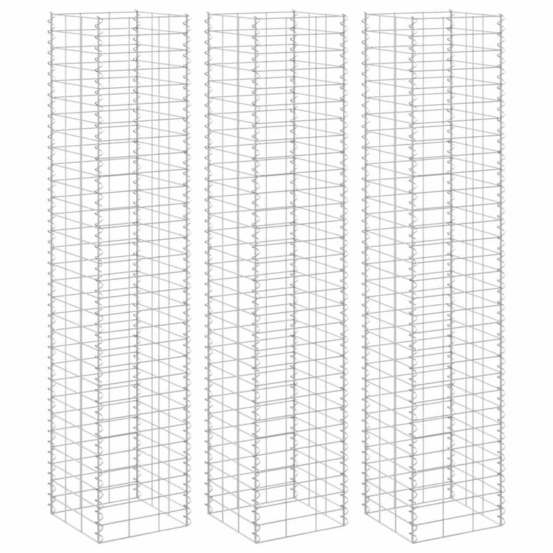 Vidaxl schanskorf plantenbakken 3 st verhoogd 30x30x150 cm ijzer