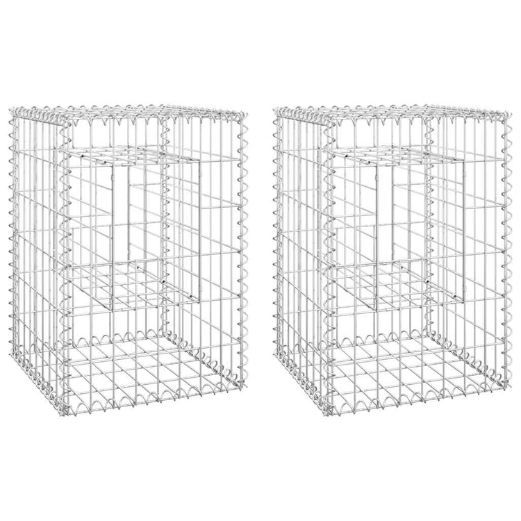 Vidaxl schanskorf palen 2 st 40x40x60 cm ijzer