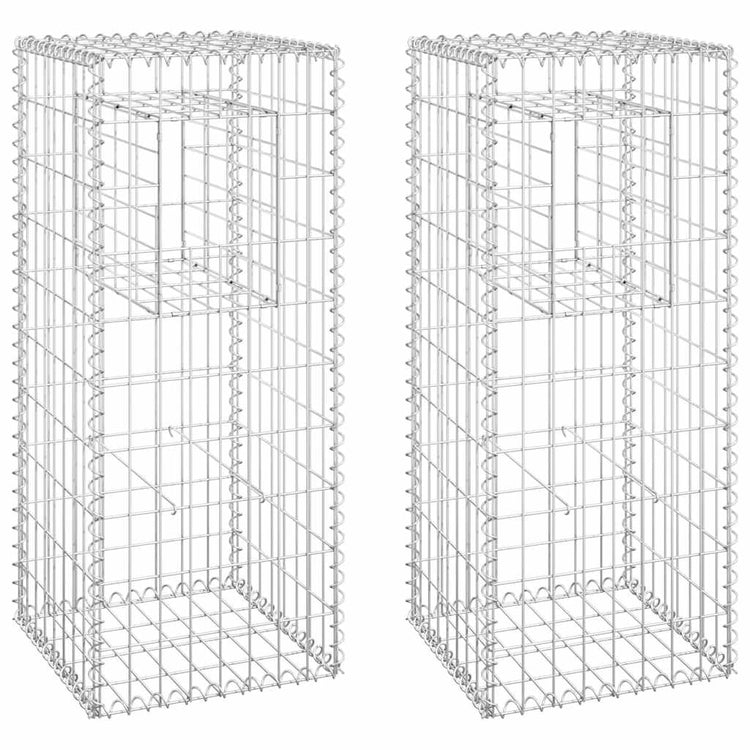 Vidaxl schanskorf palen 2 st 40x40x100 cm ijzer