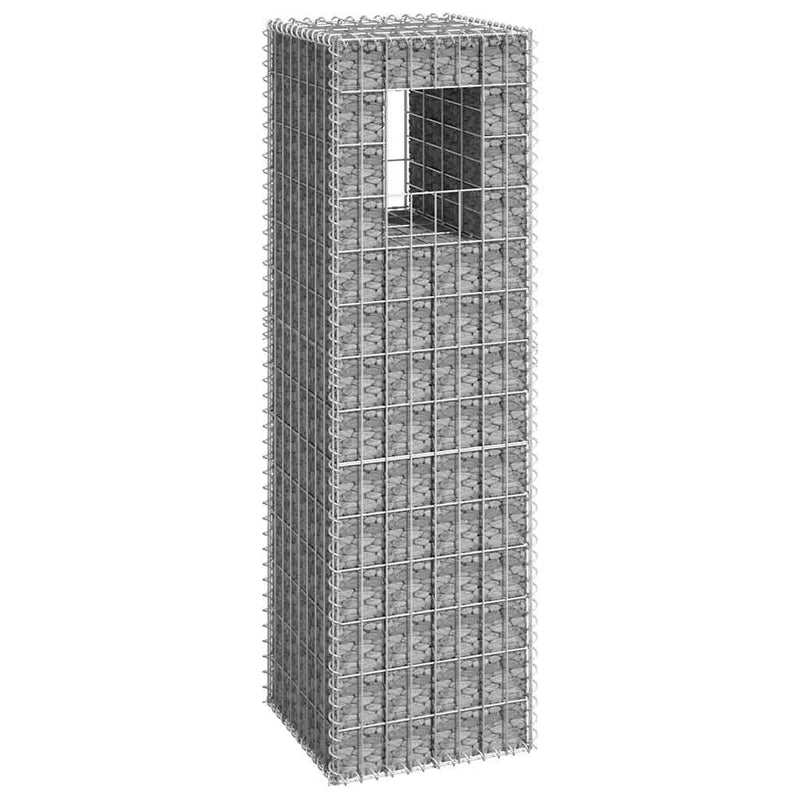 Vidaxl schanskorf paal 40x40x140 cm ijzer