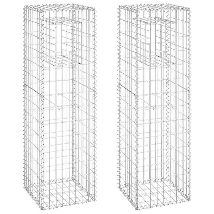 Vidaxl schanskorf palen 2 st 40x40x140 cm ijzer