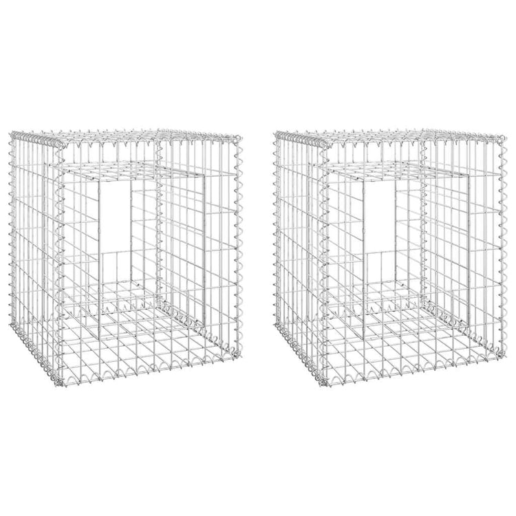 Vidaxl schanskorf palen 2 st 50x50x60 cm ijzer