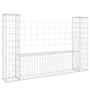 Vidaxl schanskorf u-vormig met 2 palen 140x20x100 cm ijzer