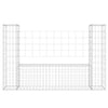 Vidaxl schanskorf u-vormig met 2 palen 140x20x100 cm ijzer