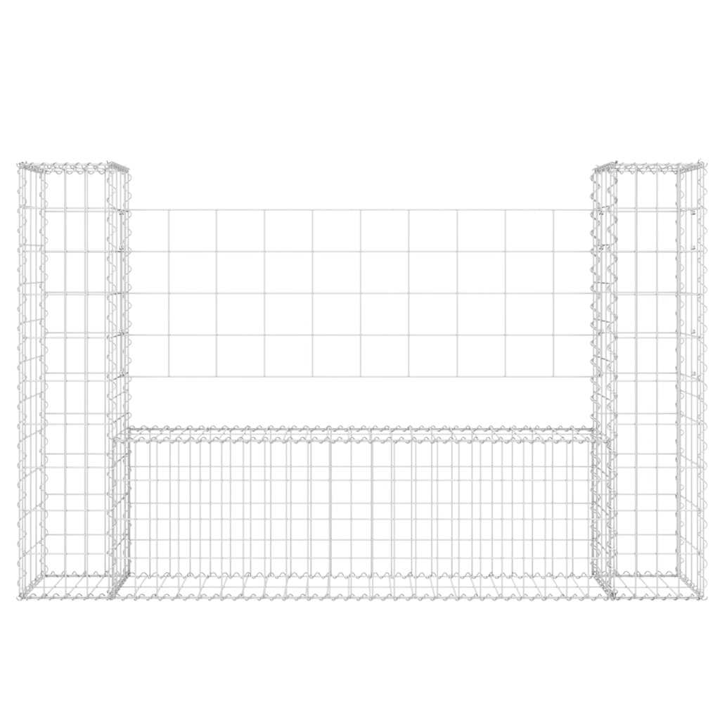Vidaxl schanskorf u-vormig met 2 palen 140x20x100 cm ijzer